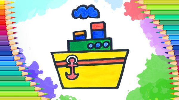 Рисование с детьми 3-4 лет пароход