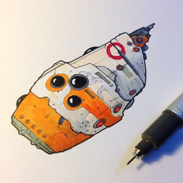 Космос и космический корабль фломастерами