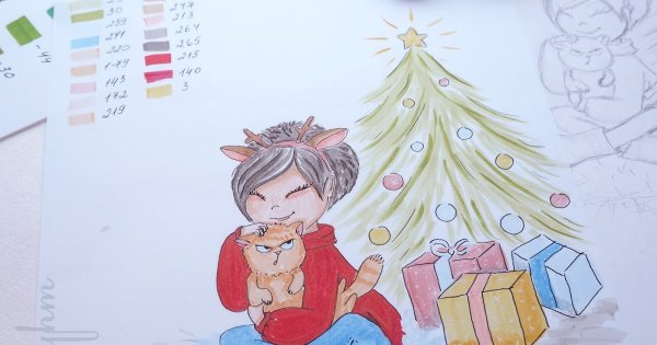 Новогодние темы фломастером