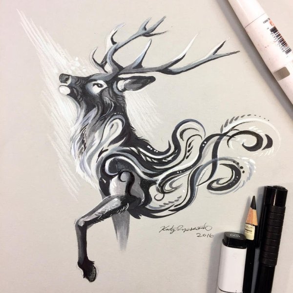 Олень скетчбук
