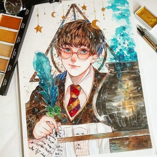 Гарри Поттер скетч маркерами
