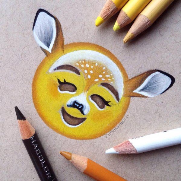 Рисование фломастерами смайлики