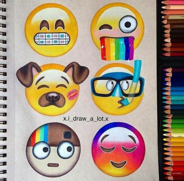 Рисунки смайлики для срисовки