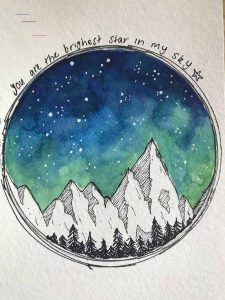 Рисунки в круге для скетчбука