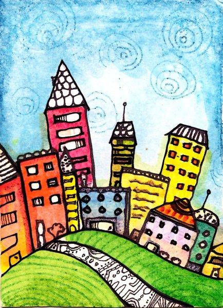 Рисование город