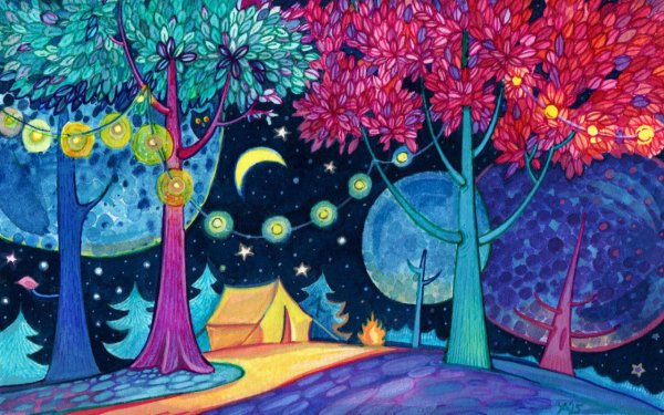 Рисование сказочный лес