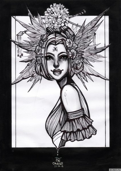 Прически гелевой ручкой