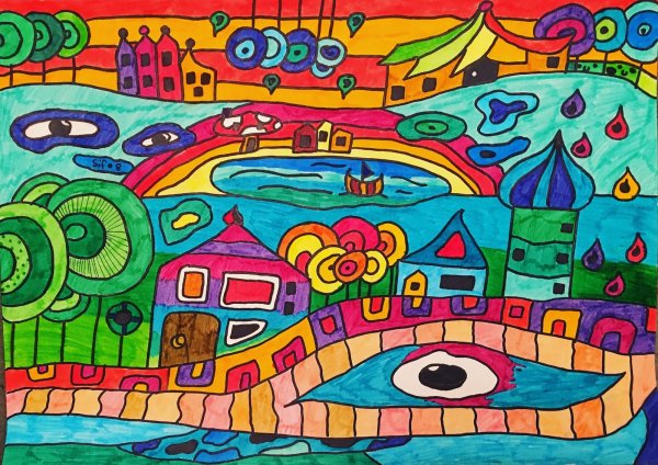 Картины фломастерами