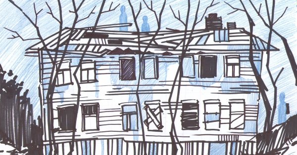 Графический пейзаж фломастерами