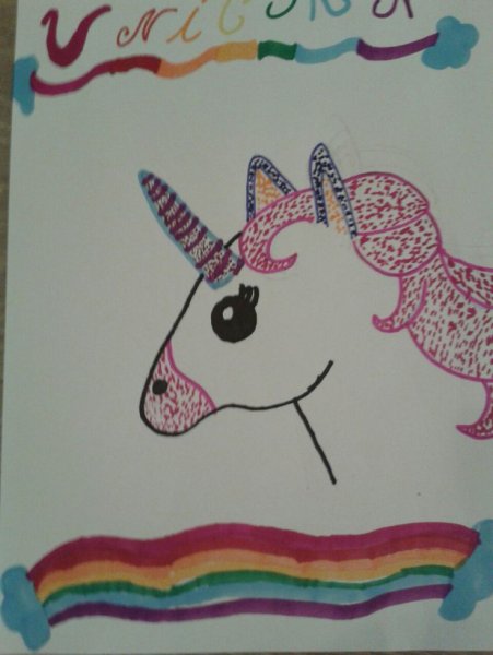 Единорог фломастерами