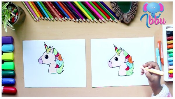 Единорог фломастерами