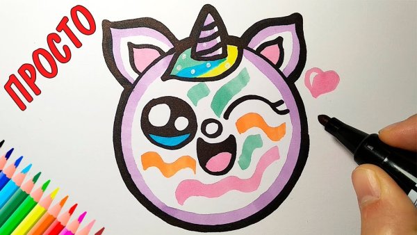Рисунки фломастерами легкие Единорог