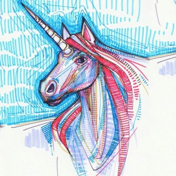 Единорог рисунок фломастерами