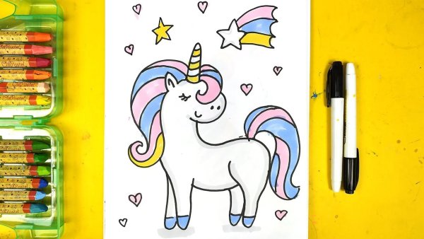 Папа кит папа рисует единорога