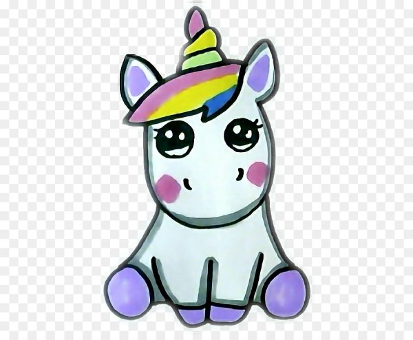 Милые рисунки единорогов фломастерами