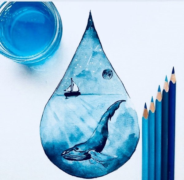 Рисунки акварелью для срисовки