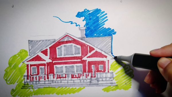 Мастер класс рисование домика