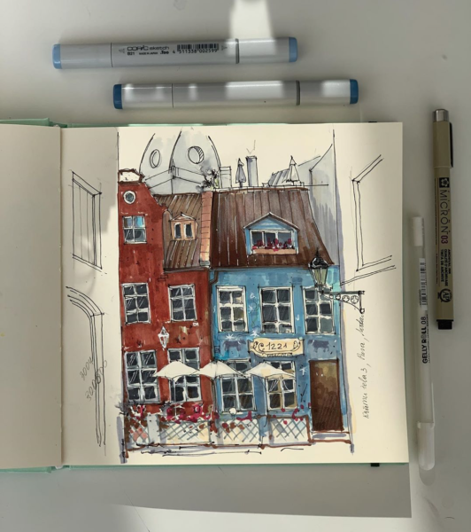 Городские зарисовки.скетчинг маркерами.Венеция 2 часть