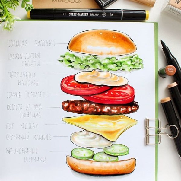 Гамбургер маркерами