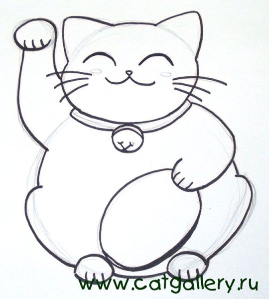 Китайский кот раскраска