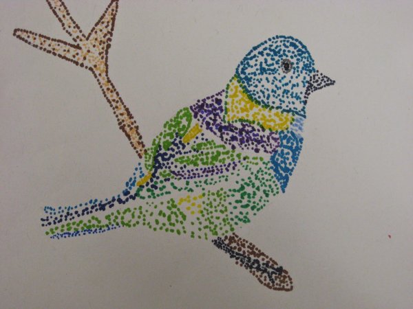 Пуантилизм птица