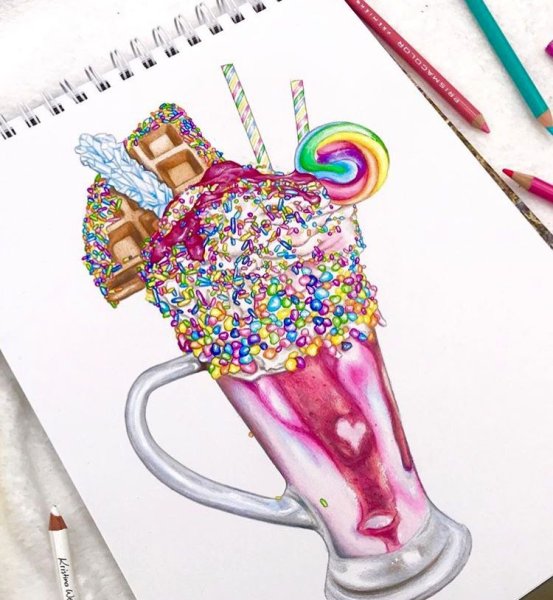 Мороженое маркерами для скетчинга