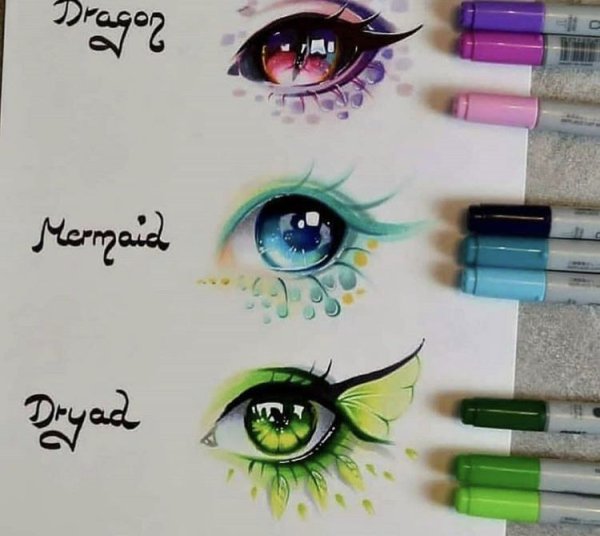 Глаз скетч маркерами