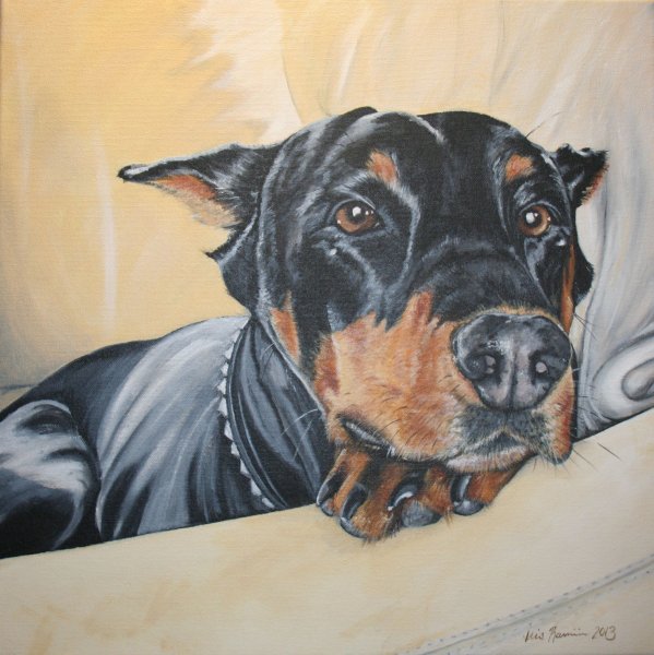 Доберман фломастером