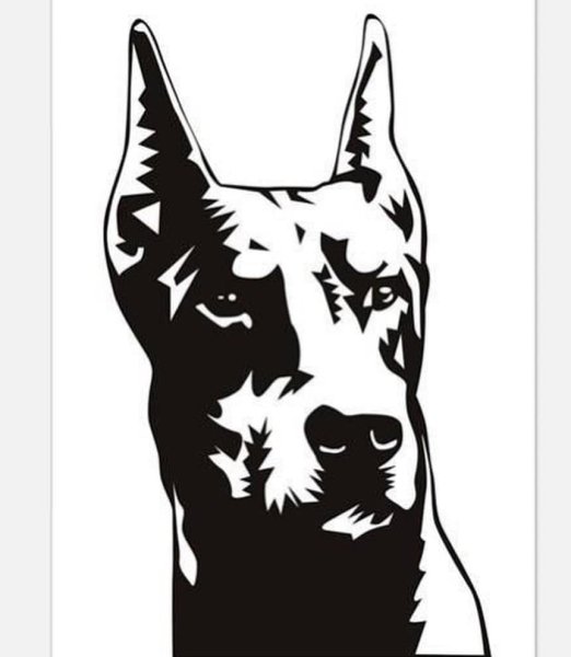 Доберман тату эскиз Минимализм