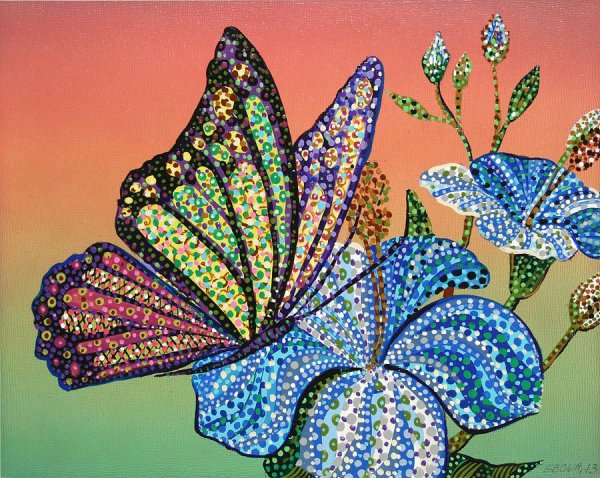 Пуантилизм бабочка