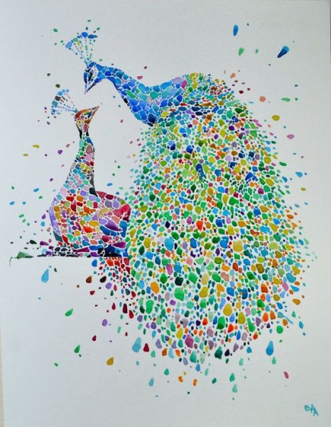 Пуантилизм лягушка