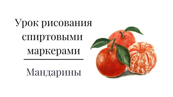 Мандарин цветными карандашами