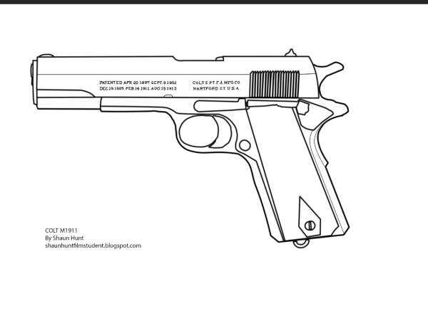 Тату пистолет эскиз