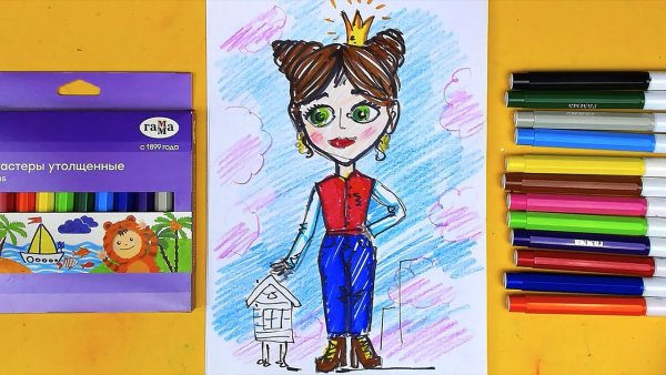 Этапы рисования царевны лягушки