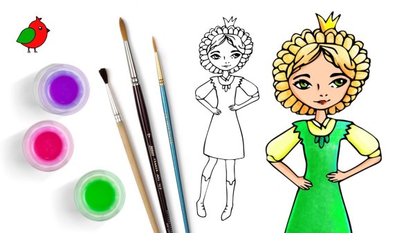 Раскраска Аленка из царевны