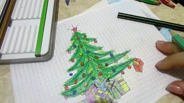 Елка маркерами