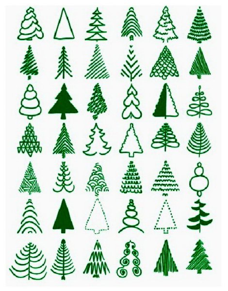 Способы рисования елки