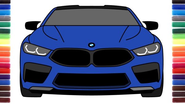 Нарисовать БМВ спереди