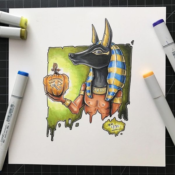 Рыба маркерами для скетча