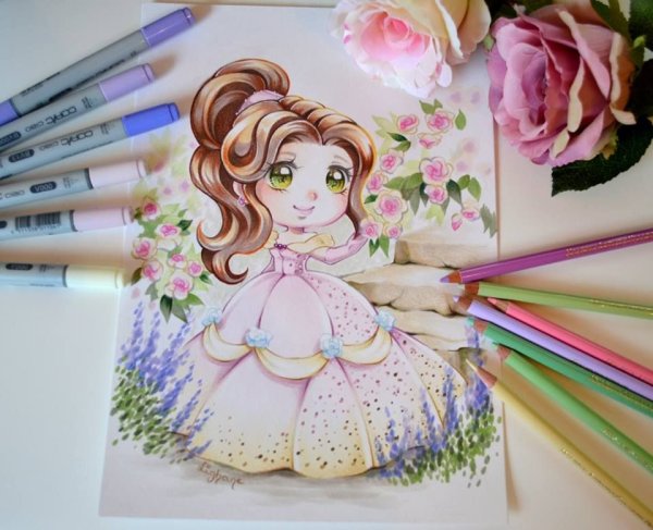 Принцессы маркерами