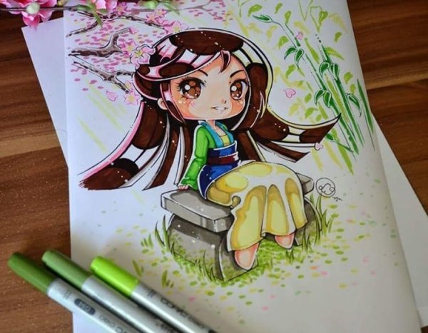 Принцессы маркерами