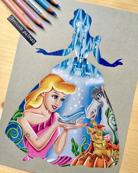 Принцессы Дисней маркерами