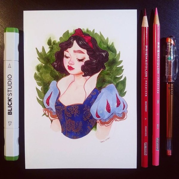 Принцессы Дисней маркерами