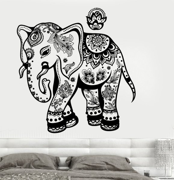 Индийский слон трафарет