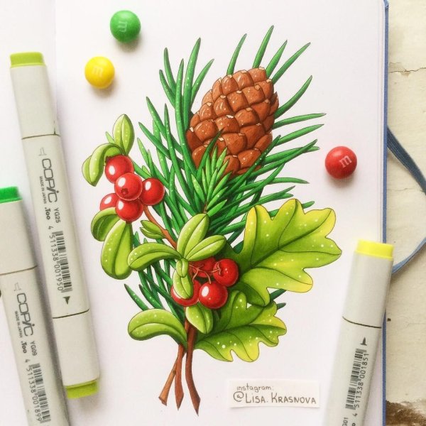 Рисунки маркерами Лиза Краснова