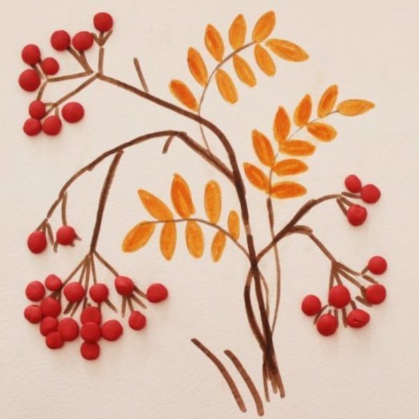 Ветка с ягодами рисование