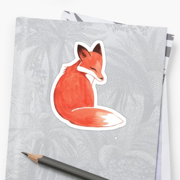 Скетчинг маркерами лиса