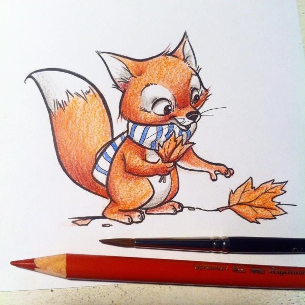 Лиса маркерами