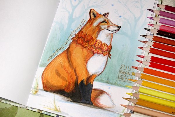 Лиса скетч маркерами