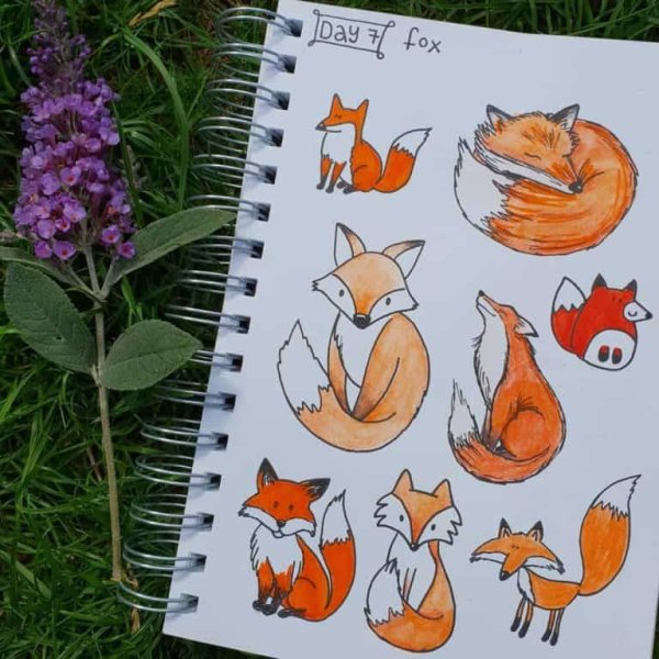 Лисички для скетчбука